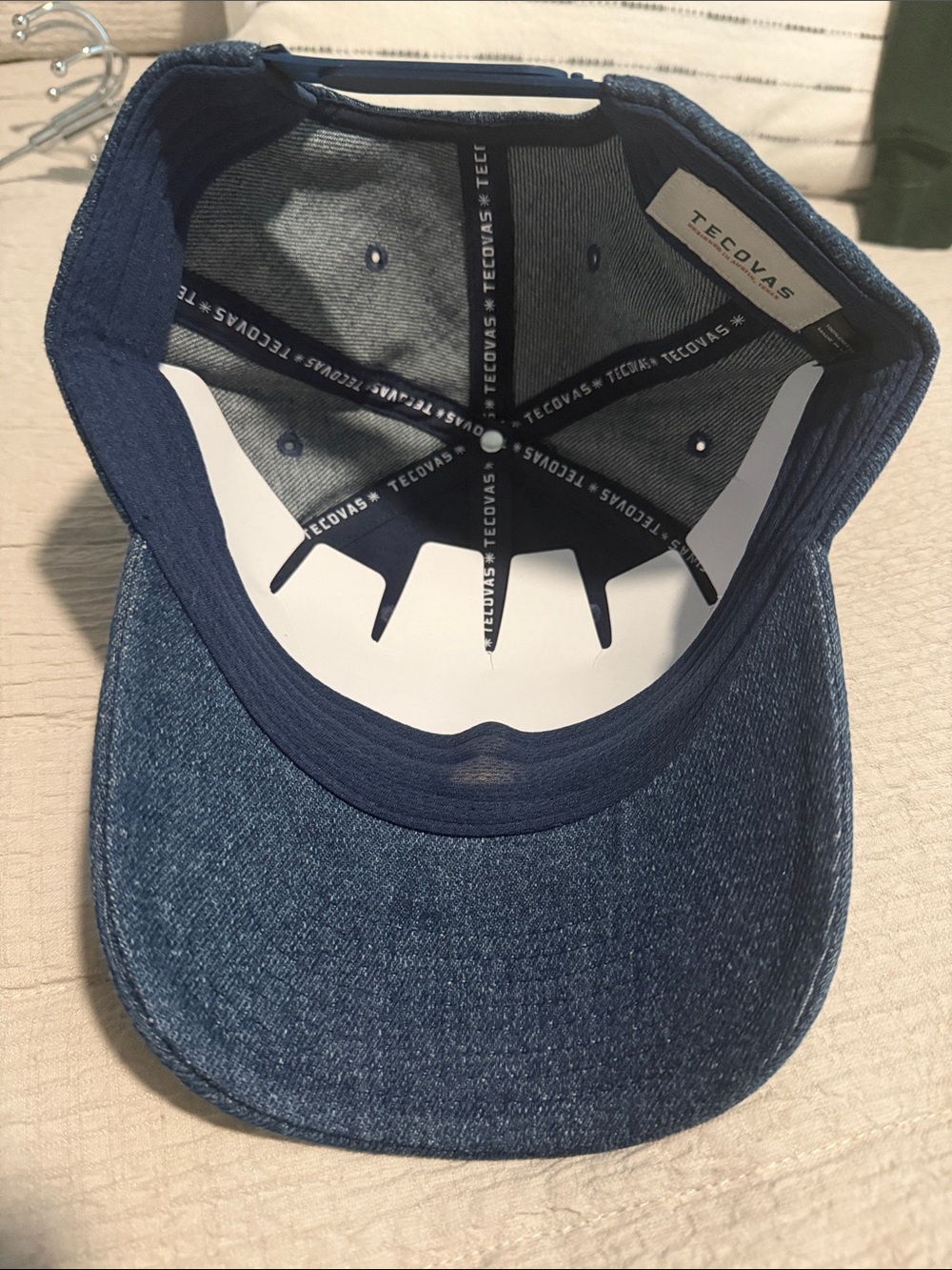 Tecovas Denim Baseball Cap in Blue and Red Patch - Picture 2 of 3